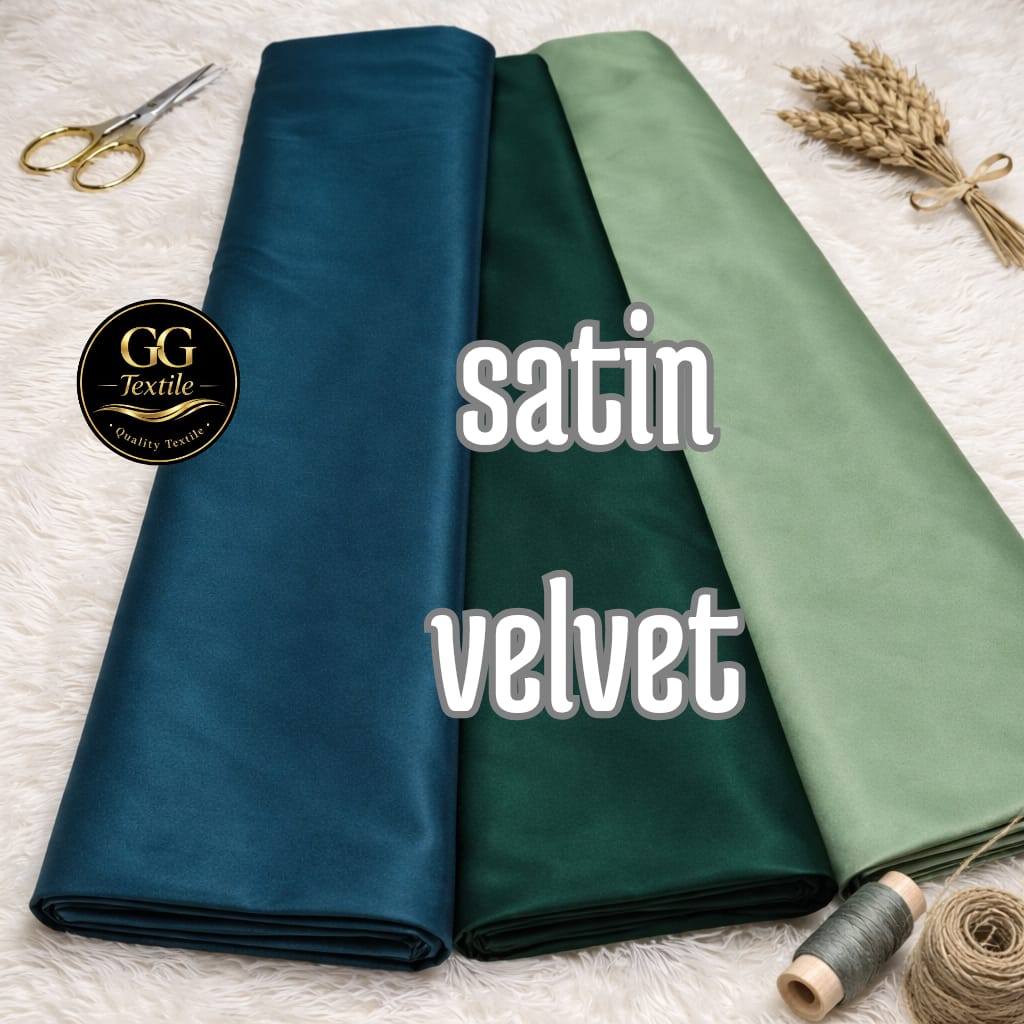 KAIN SATIN VELVET Bridesmaid Bahan Baju Pesta Silky Lembut Mewah Premium Murah Elegan Halus Original