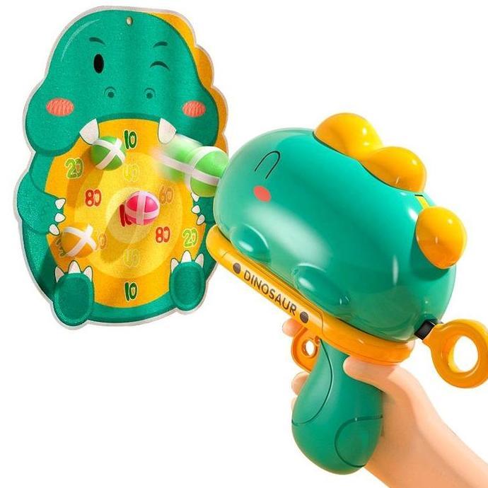 TERLARIS MAINAN ANAK EDUKASI TEMBAKAN BOLA LENGKET NEMPEL DENGAN MATRAS TARGET TEMBAKAN DINOSAURUS B