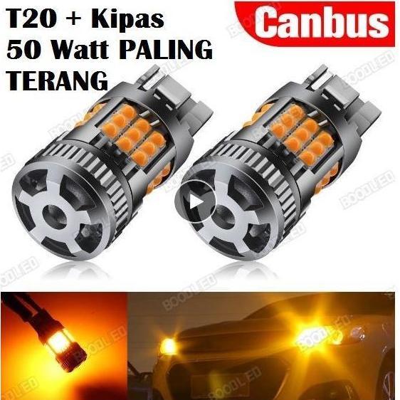 Toko_Karangjaya  - Bohlam Lampu LED sein riting mobil super terang ghost fan kipas T20 36 SMD 7440 K