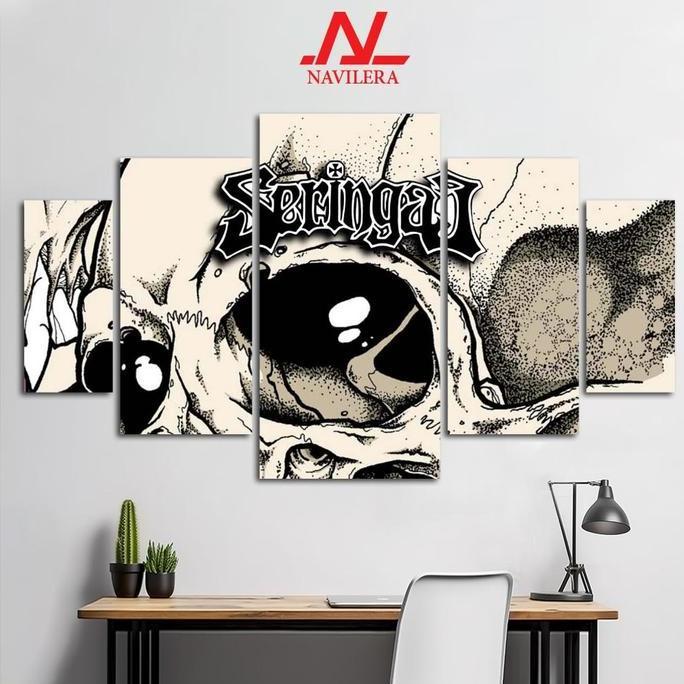 NAVILERA.CO HIASAN PAJANGAN DINDING BAND POSTER BAND 1 SET SERINGAI 5 Pcs POSTER KAYU WALL DECOR
