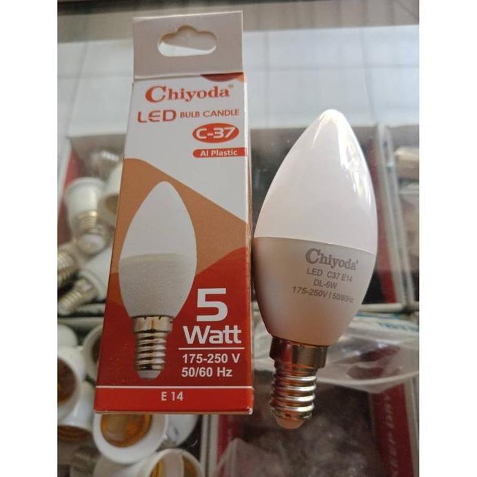 Ready LAMPU CANDLE LED CHIYODA E14 LAMPU JANTUNG LED CHIYODA 5W 5WATT PUTIH