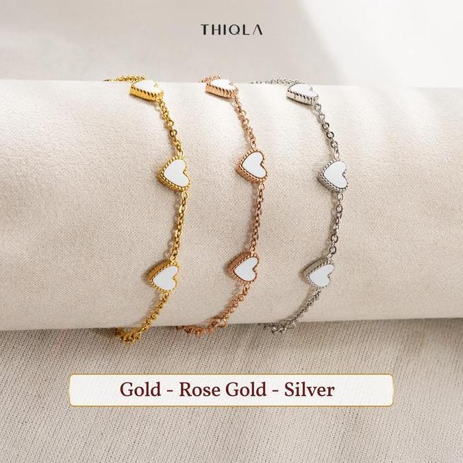 Sparkling- Thiqla - Gelang Love Amora - Gelang Adjustable Wanita Mirip Emas Asli Model Baru Elegan -