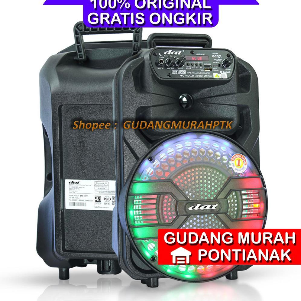NEW Speaker Portable 10 inch DAT DT 109 Free 2 Mic Wireless Eco + Salon Charge Bluetooth [terbaik][t