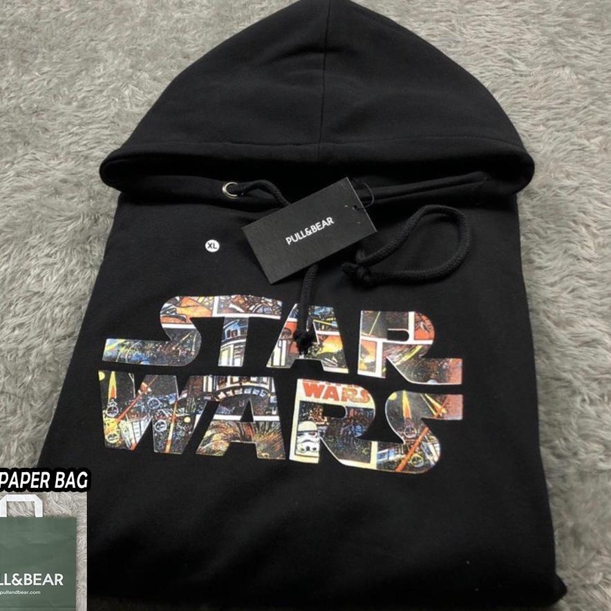 Free Paper Bag Jaket Hoodie Star Wars Full Lebel Pull & Bear Import // Sweater Pull & Bear Star War 