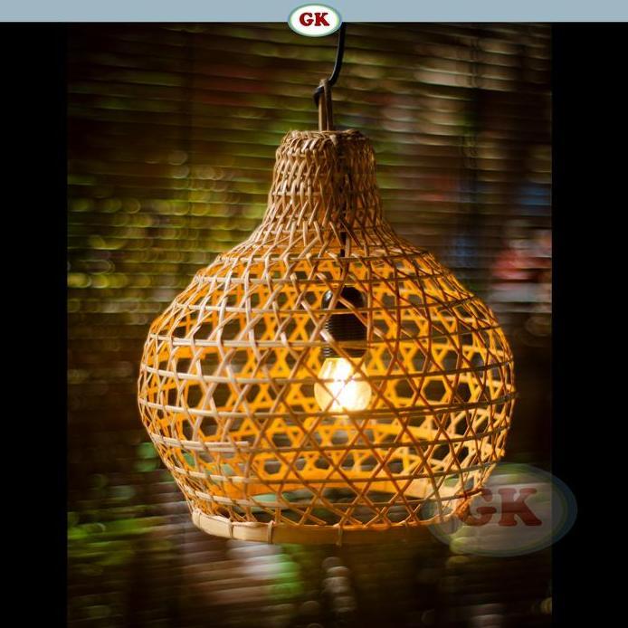 Ready Kap Lampu gantung Bambu / Lampu dekorasi bambu  BT04 d30