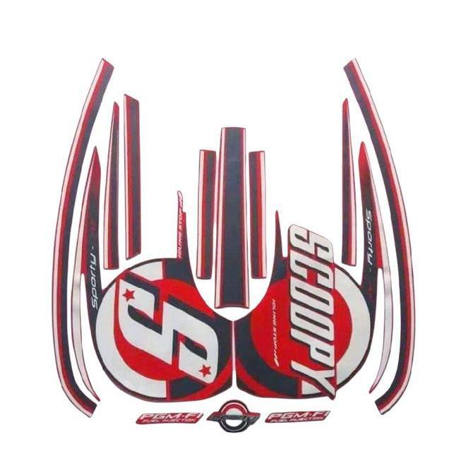 Stiker Striping Lis Les Polet Body Motor Scoopy Sporty Tahun 2015 2016 Motorcycle
