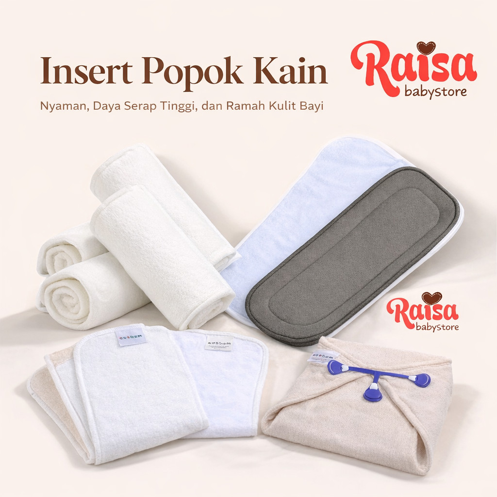 Insert Clodi Babyland Ecobum Little Hippo Insert Bamboo Combo Hemp Muslin Birdy Prefold Ecobum
