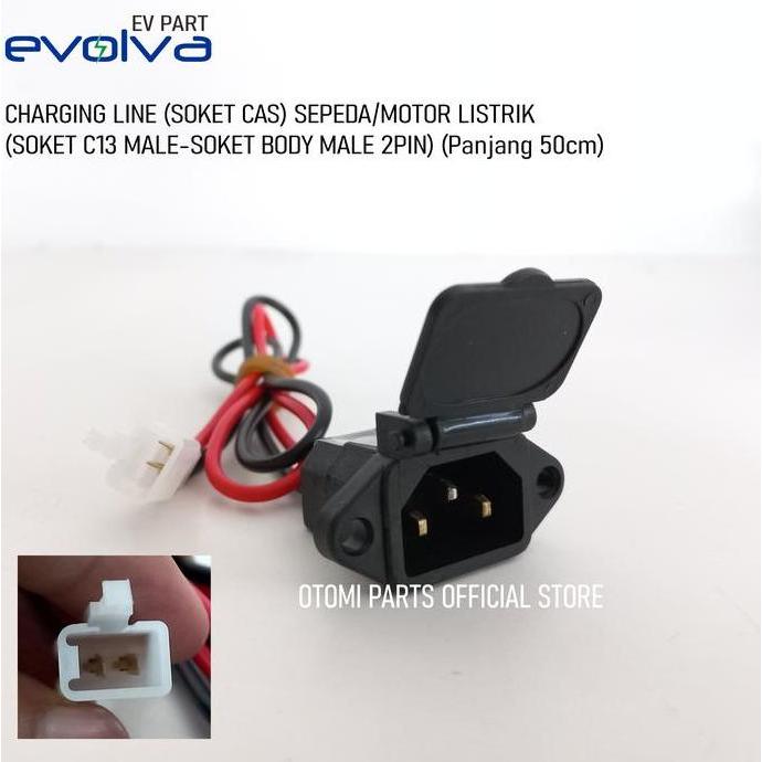 TERLARIS!! EVOLVA - SOKET CAS CHARGING LINE SEPEDA LISTRIK MOTOR LISTRIK