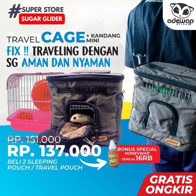 Travel Cage For Sugar Glider + Kandang Hamster Kecil ( sepasang )