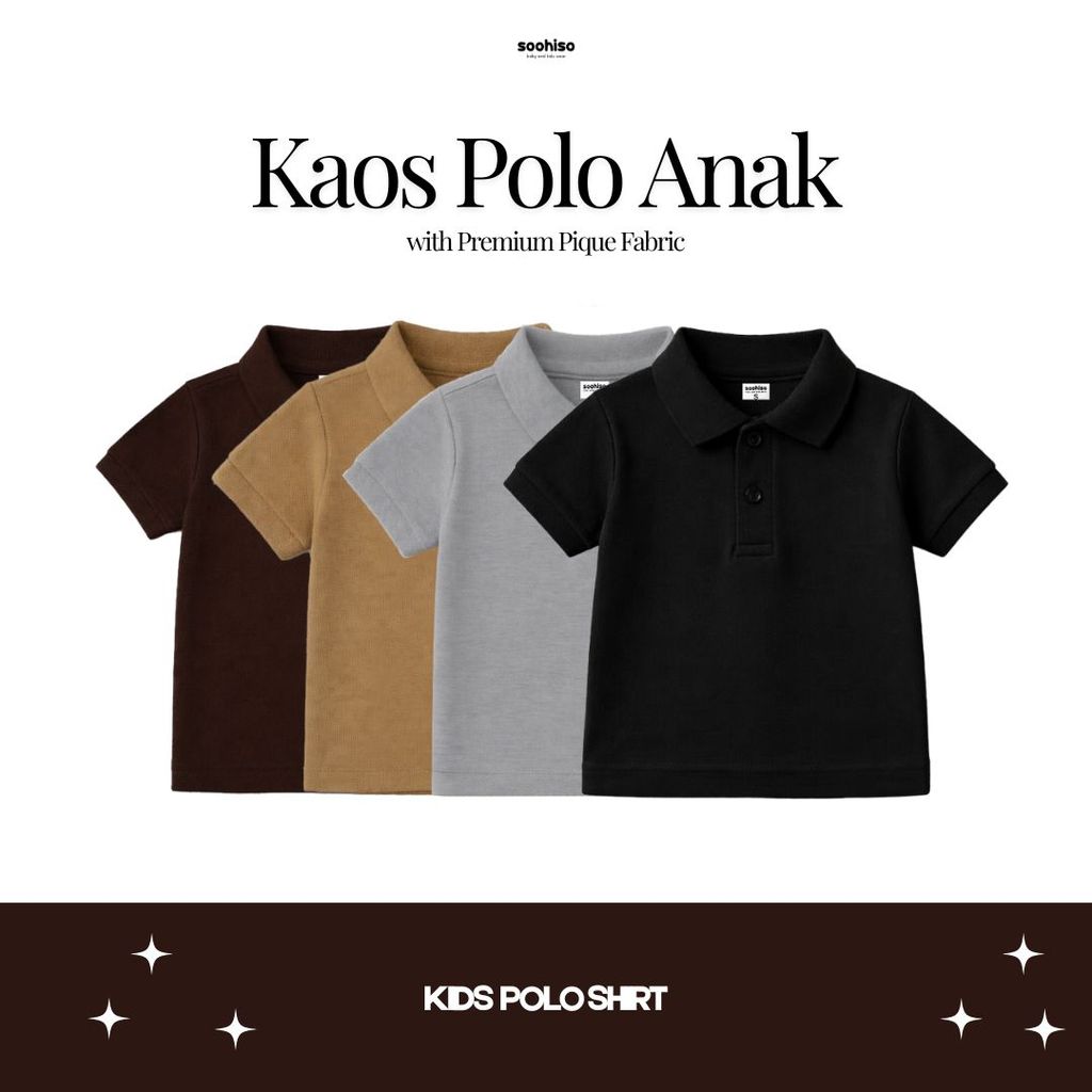 Soohiso Kaos Polo Anak Laki-Laki | Polo Shirt Kancing 1-6 Tahun