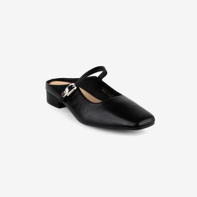 Lawrensia Zoe - Sepatu Wanita Mule Heels Slip-On Hak 3 Cm Warna Merah, Krem, & Hitam- JY-V60-2 BS