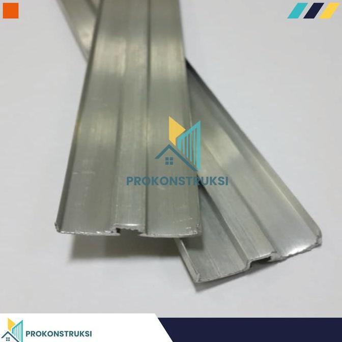 TERLARIS Profil Sambungan Polycarbonate Alumunium - List Omega - Warna Silver gratis ongkir
