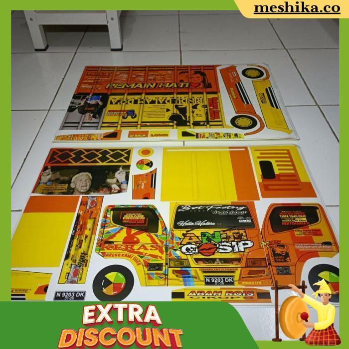 Pola Stiker Miniatur Truk Oleng Ukuran 48Cm