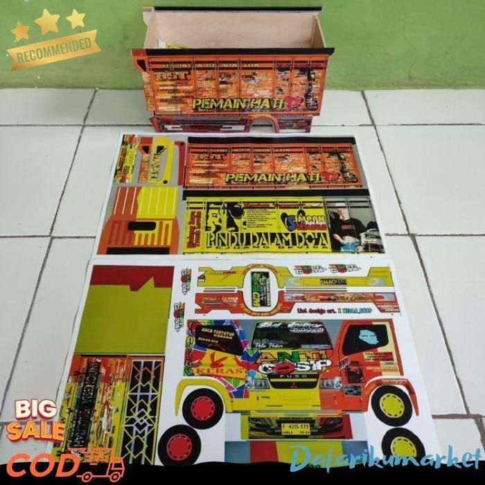 Stiker Truk Oleng Pola Miniatur Mobilan Anti Gosip Trending Topic Ukuran Besar