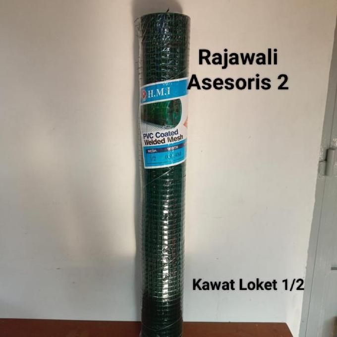 Kawat Loket Ram Pvc / Kawat Ayakan / Kawat Hijau 1/2" X 90 Cm X 10 M