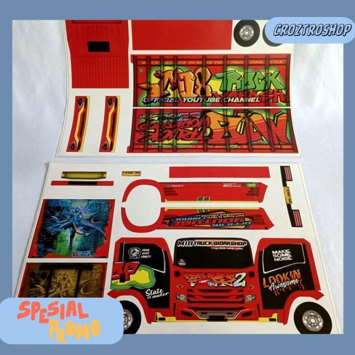 Pola Stiker Miniatur Truk Oleng Isuzu Giga Trending Topic 02 (45 Cm)