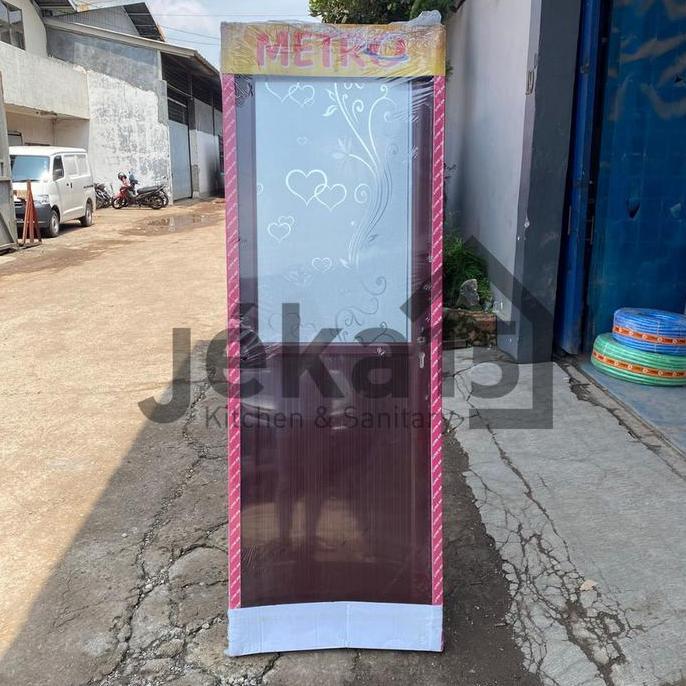 Pintu Alumunium Kamar Mandi / Pintu Wc Alumunium Murah 1/2 Kaca