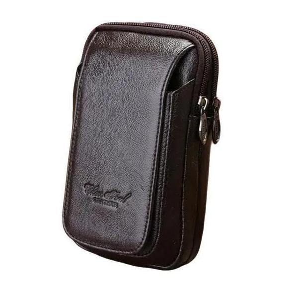 NEW DOMPET HP KULIT 2380 TINGGI 17CM (3 RUANG) DOMPET HP PINGGANG PRIA HPO HITAM ORI
