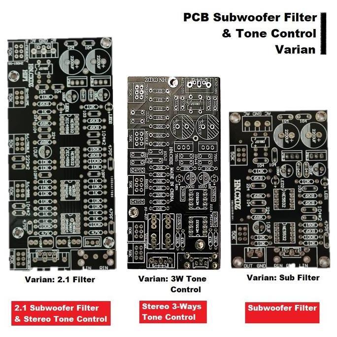 PCB DIY HIFI Audio Stereo Filter 2.1/Subwoofer/Tone Control IC NE5532