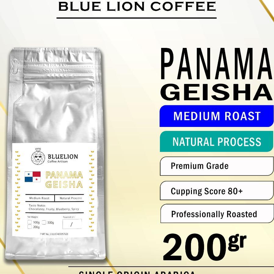Blue Lion Coffee Panama Geisha 200 Gram Medium Roast Biji Kopi Bubuk Single Origin Arabica