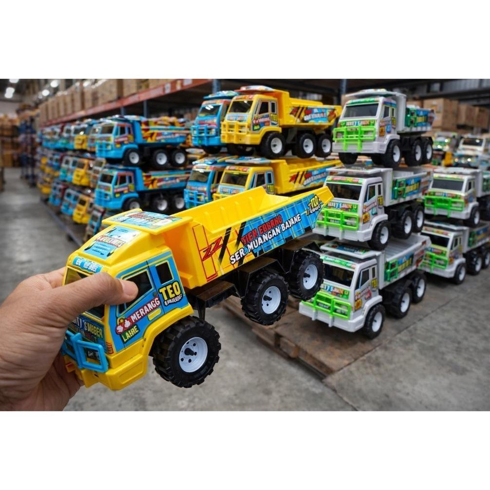 ORIGINAL BISA COD Mainan Truk Dump Anak Truck Oleng KTG TTD NEW Plastik Besar Bak Angkat Main Pasir 