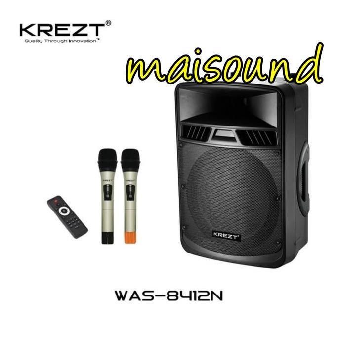 TERLARIS SPEAKER PORTABLE KREZT WAS 8412N 12 INCH BLUETOOTH KREZT 8412 N MIC