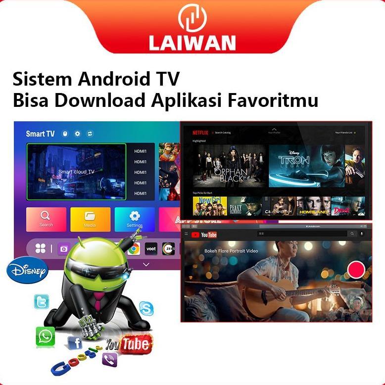 VIREKAMART LAIWAN TV LED DIGITAL 43/40 INCH SMART TV ANDROID STANDING TV 32 INCH GOOGLE/NETFLIX MURA