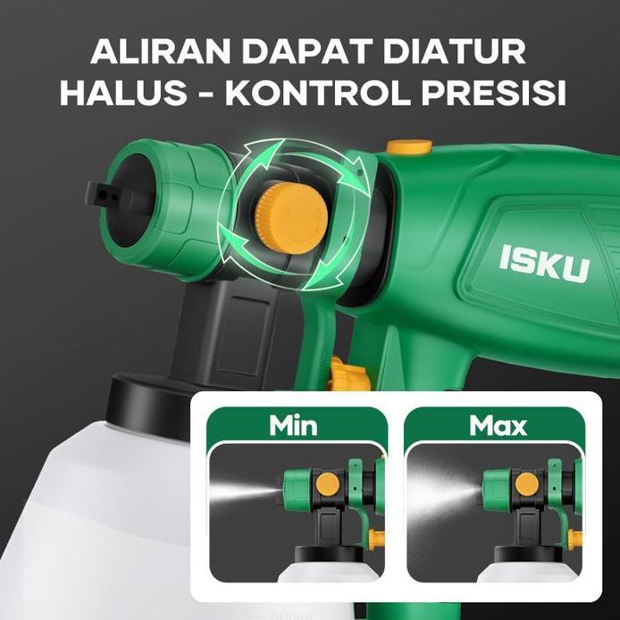 Isku Spray Gun Listrik Mesin Semprotan Cat Elektrik Nozzle Tembaga Murni Alat Semprot Cat Tembok Kay
