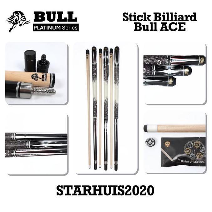 Stik Billiar kualitas TERBAIK BULL ACE Platinum Series maple shaft Radial Joint stick billiard HOW C