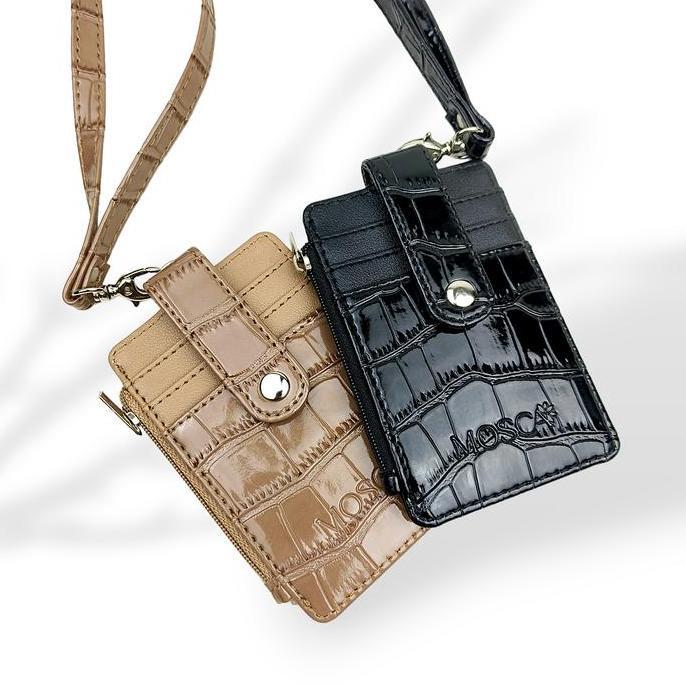 Dompet Wanita Dompet Kartu & Uang Wanita Tali Leher Lanyard 6 Slot (Foxy By Mosca) Kulit