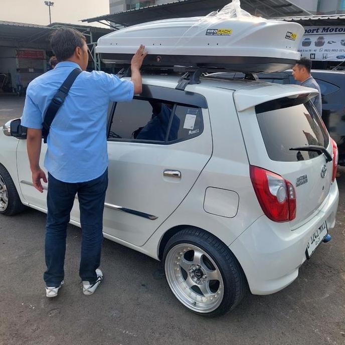 Paket Roof Box Dan Cross Bar Agya Ayla