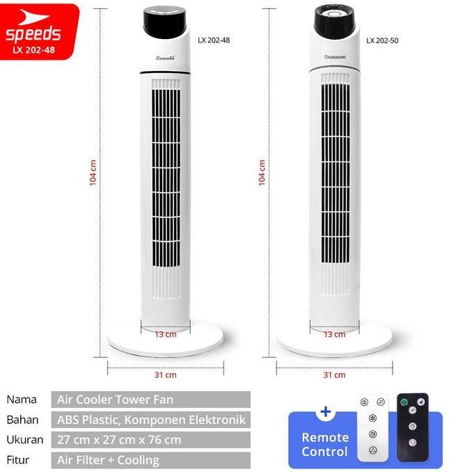 Ranjedimans - Speeds Air Cooler Tower Fan Kipas Angin AC Portable 202-48