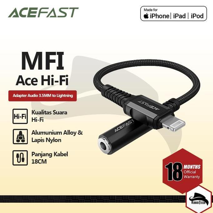 ACEFAST C1-05 LIGHTNING AUDIO ADAPTER CONNECTOR MFI EARPHONE IPHONE