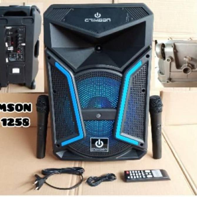 TERLARIS SPEAKER MEETING PORTABEL WIRELESS 12INCH CRIMSON CR 1258 GARANSI RESMI