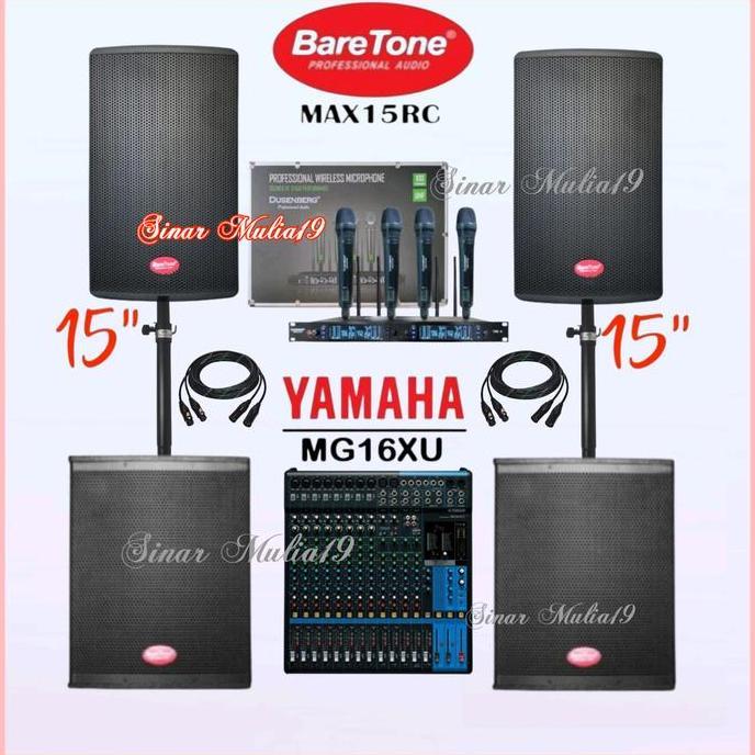 TERLARIS PAKET SOUND OUTDOOR MIXER YAMAHA MG16XU 2 UNIT SUB BARETONE SW15 ORI