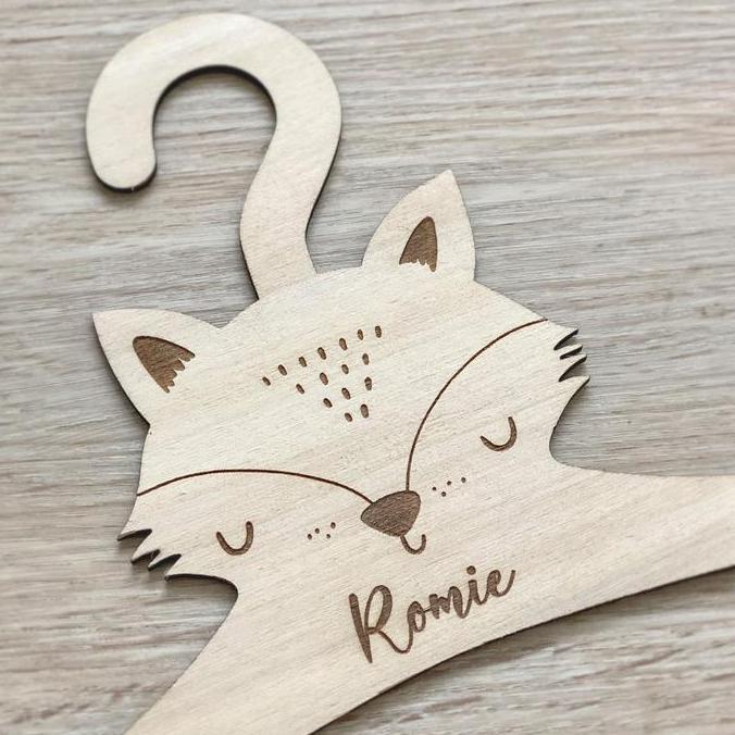 Wooden Hanger Baby | Baby Decor Sign | Hanger Kayu Musang