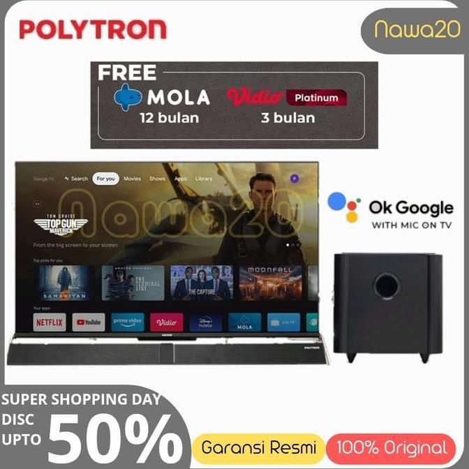 TERLARIS POLYTRON ANDROID TV PLD 43BAG5959 43INCH DOLBY PLD 43BAG5959