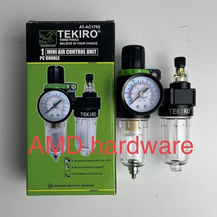 Air Filter Regulator+Lubricator Double Kompresor Angin Original Tekiro