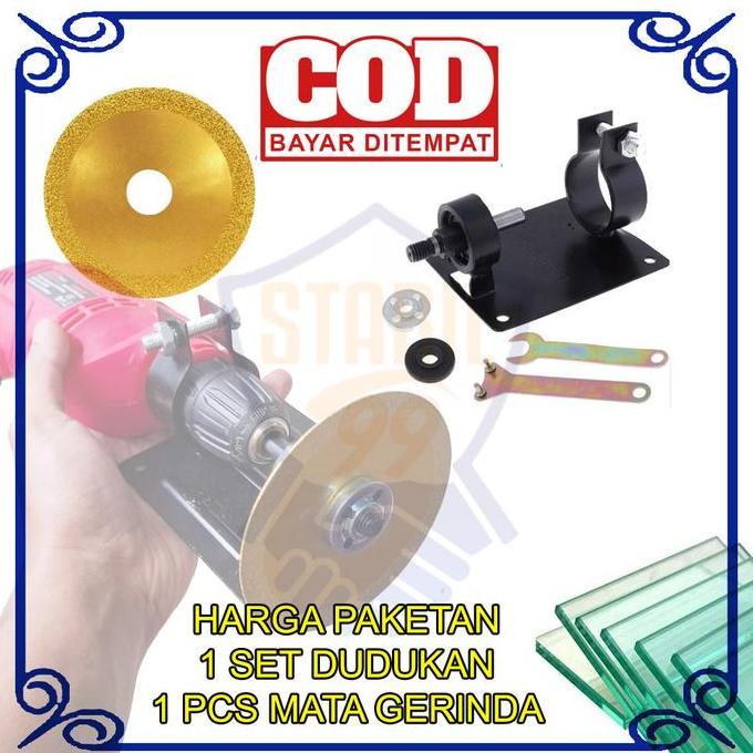 MORIFOYU Adaptor Bor Dudukan Mesin Bor Jadi Gerinda Pemotong Kaca Potong Cermin Kaca Akuarium