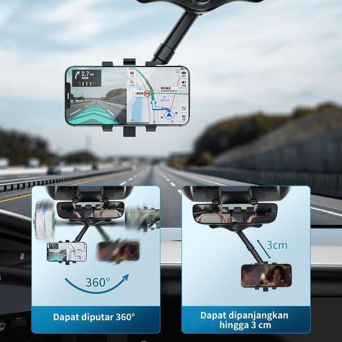 Promo Holder Hp Mobil Jepit Dashboard Spion Original 360 Derajat Car Phone Bracket Holder Multifungs