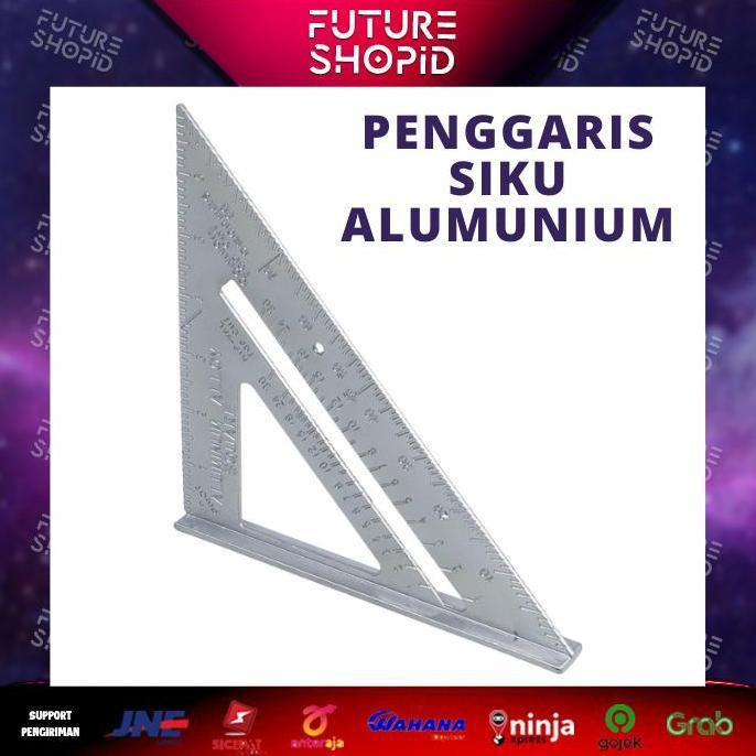 DUDLEY Penggaris Siku Mistar Triangle Ruler Aluminium Segitiga Bahan Besi