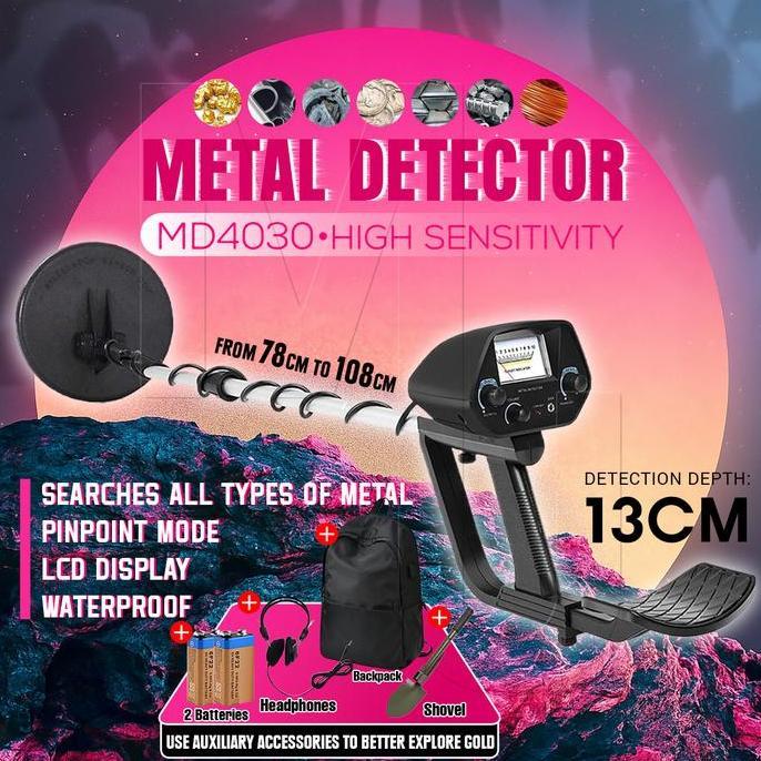 DUDLEY Md4030 Metal Detector Gold Alat Pendeteksi Underground Alat Pendeteksi Logam Emas Besi Logam 