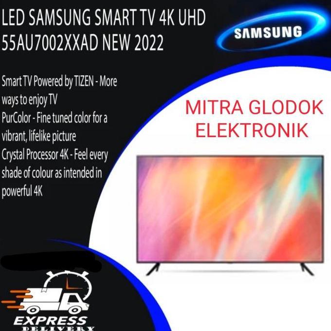 TERLARIS!! LED SAMSUNG 55INCH 55AU7002 UHD 4K SMART GARANSI RESMI