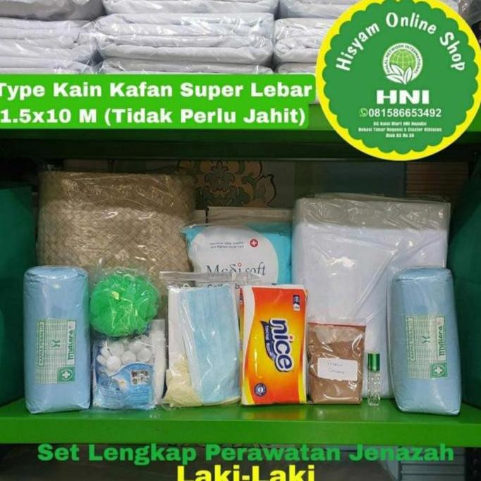 Set Lengkap Pengurusan Jenazah | Kain Kafan Siap Pakai Untuk Laki-Laki