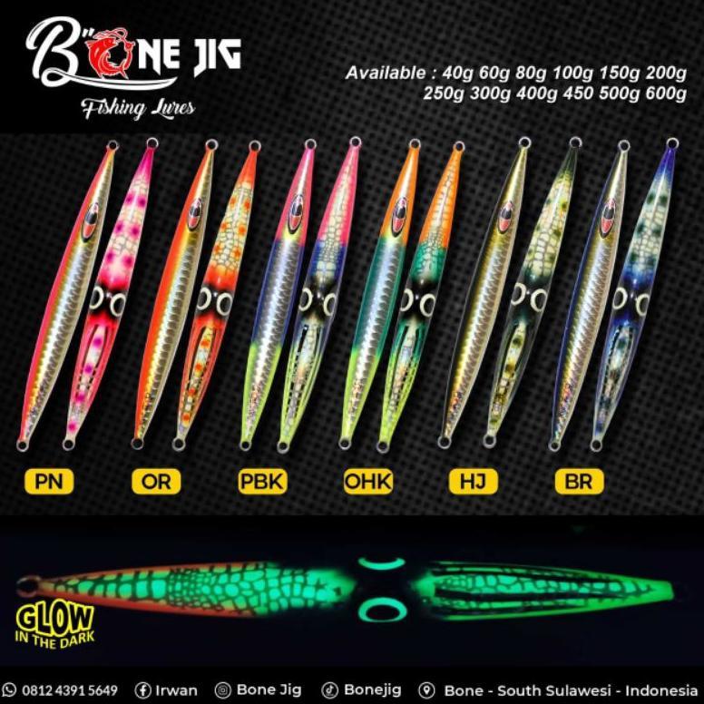Metal Jig Cumi 500g-600g Bone Jig Fospor Tahan Lama Diskon