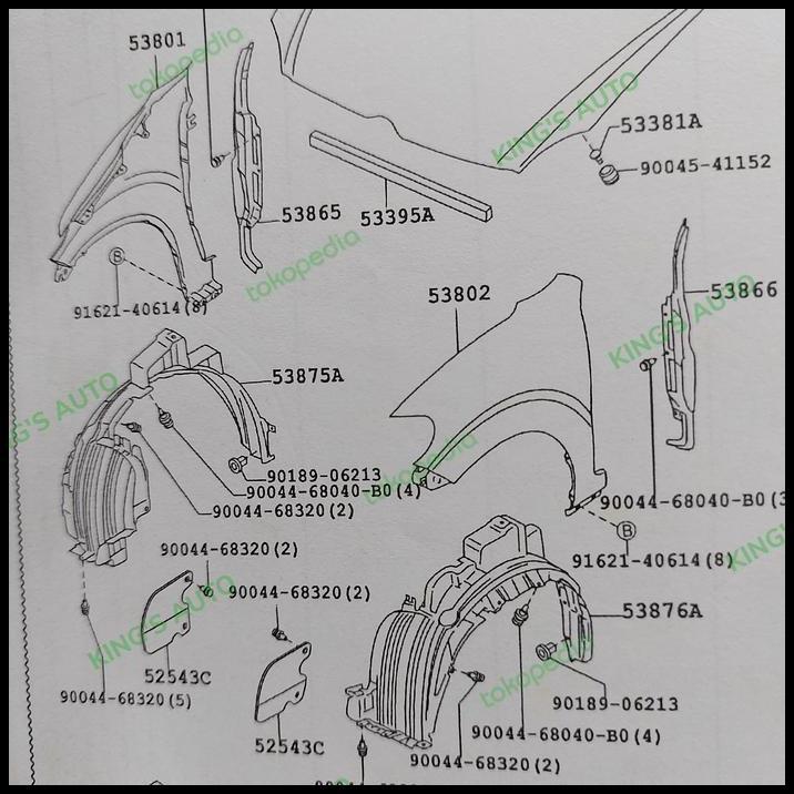 GRATIS ONGKIR LINER FENDER DEPAN AVANZA - XENIA 2004 -2010 ORIGINAL 