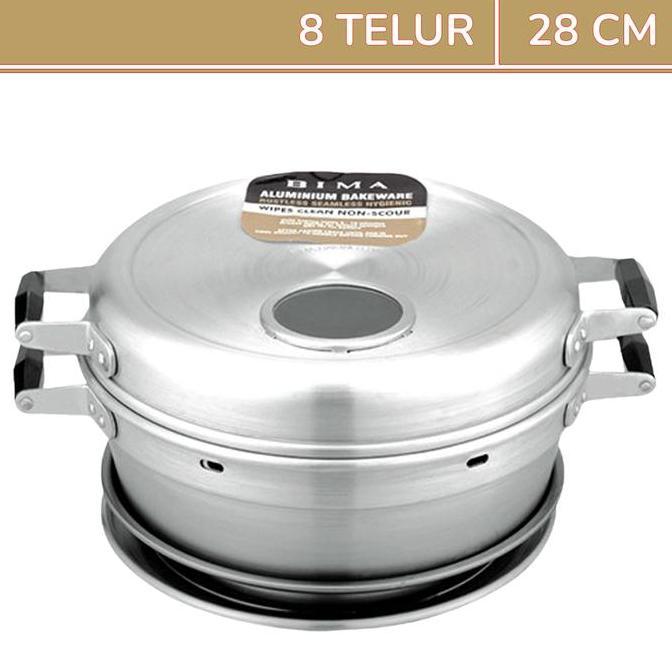 TERBARU - Baking Pan 28 CM BIMA Untuk 8 Telur Baking Pan Kompor (Tanpa Oven) Wonder Pan