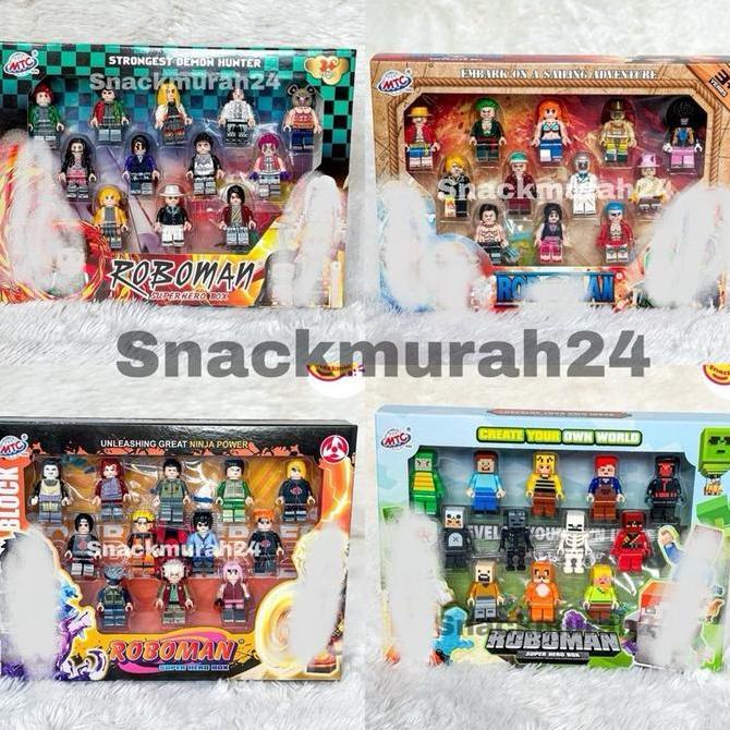 Aderizkyy77 - 1 Set Mainan Bricks Roboman Ninja Super Hero Box Bajak Laut Figure Set dengan Weapons 