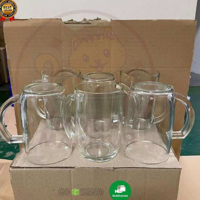 New Gelas Es Teh Manis Bulat Gagang /Gelas Air Minum / M-1551 Kim Glass @6 Pcs Spaylater 0%