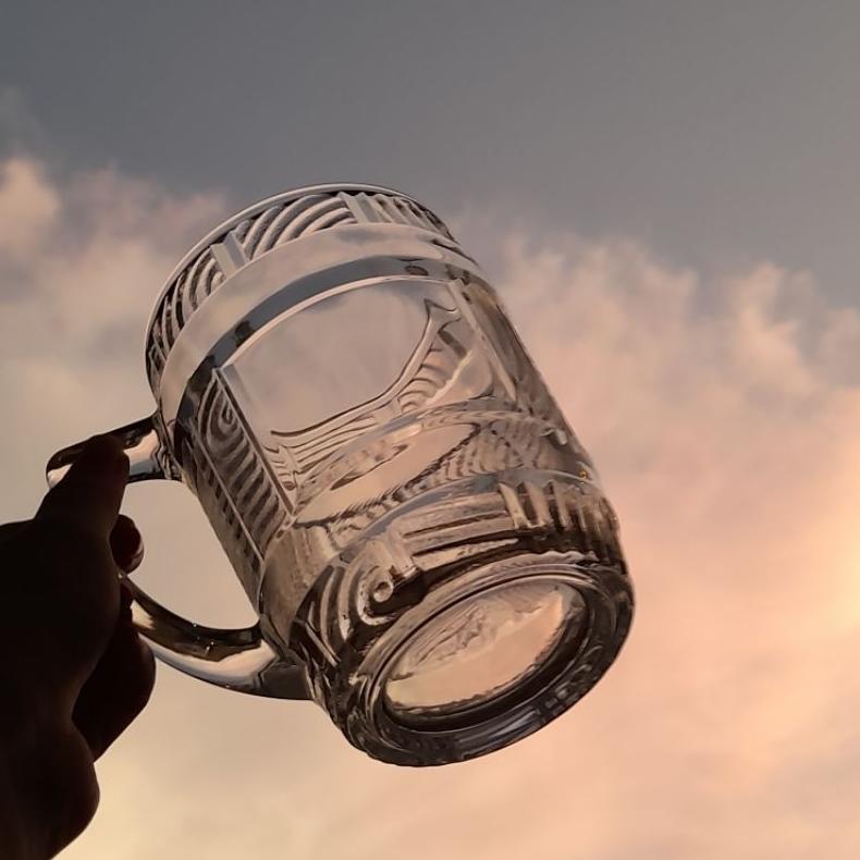 Gelas Gagang Besar Mug 700 Ml / Gelas Jumbo/Gelas Kaca Jumbo Tinggi Gendut Gelas Beer Terlaris